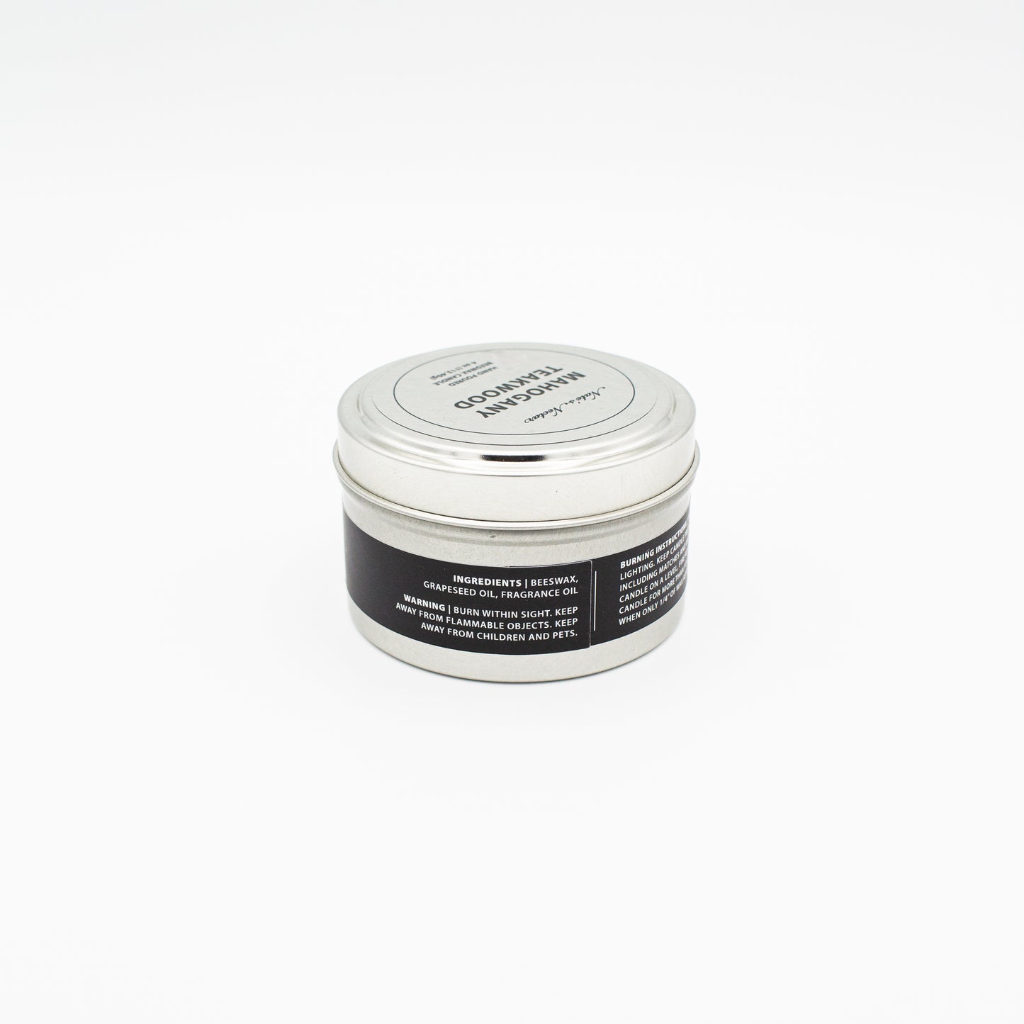Teakwood & Mahogany Beeswax Candle, Nate's Nectar Signature Beeswax Candle Collection, Clean burn candles, 4 oz and melts