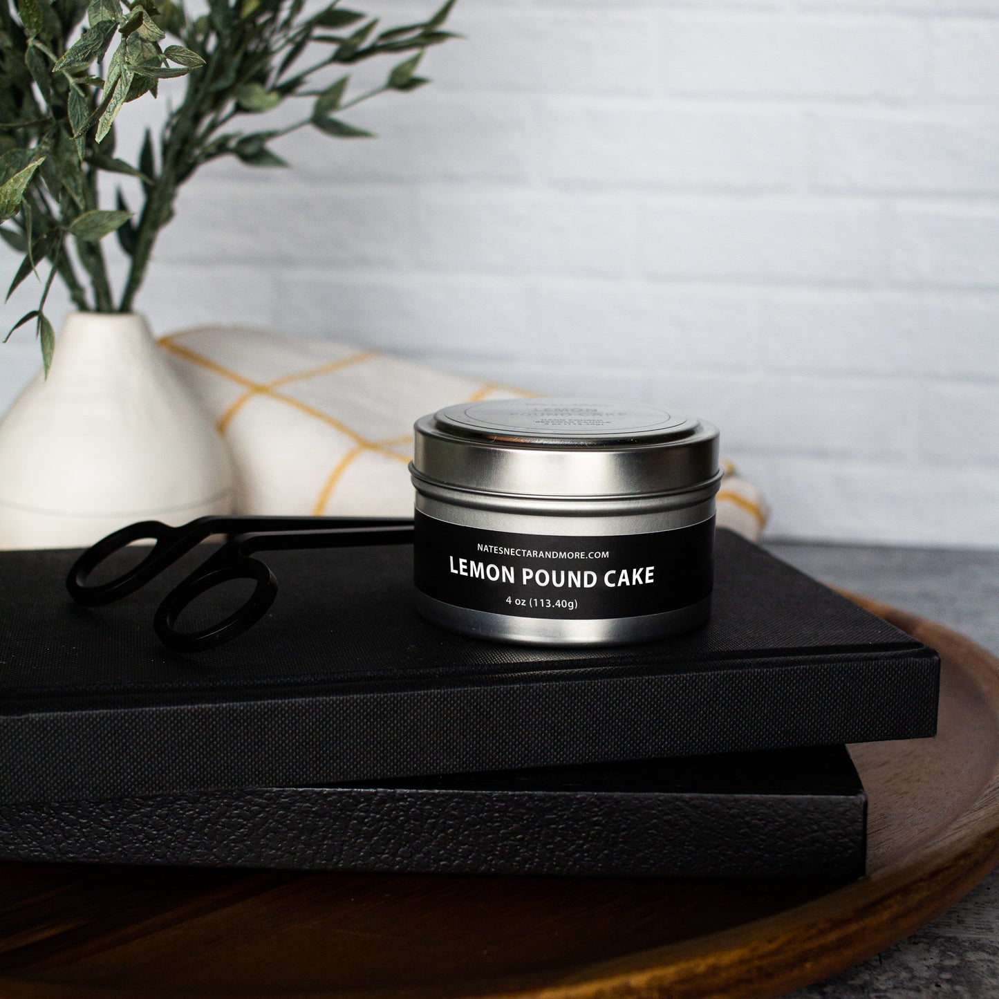 Lemon Pound Cake Beeswax Candle, Nate's Nectar Signature Beeswax Candle Collection, Hand Poured, 4 oz tin and melt