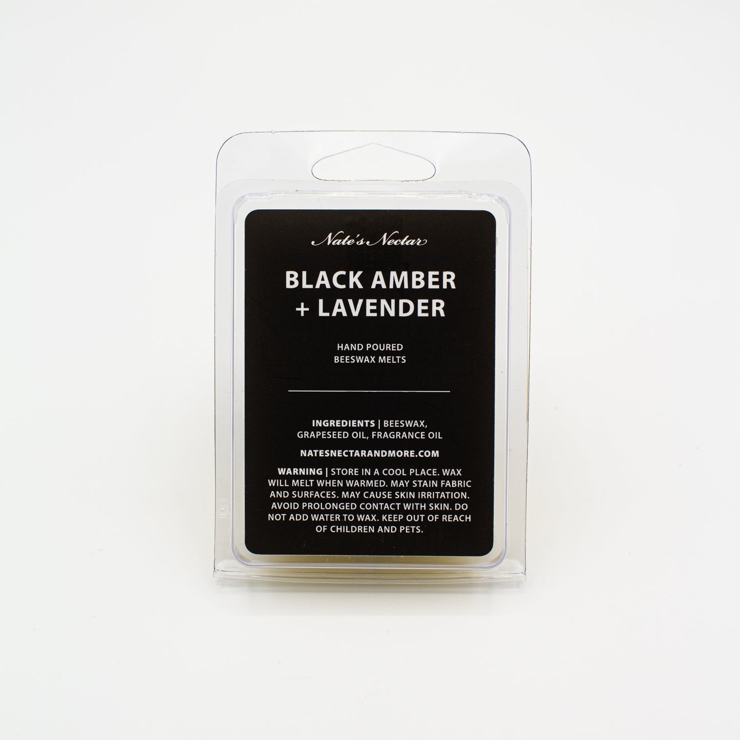 Black Amber & Lavender Beeswax Candle, Nate's Nectar Signature Beeswax Candle Collection, candle melt