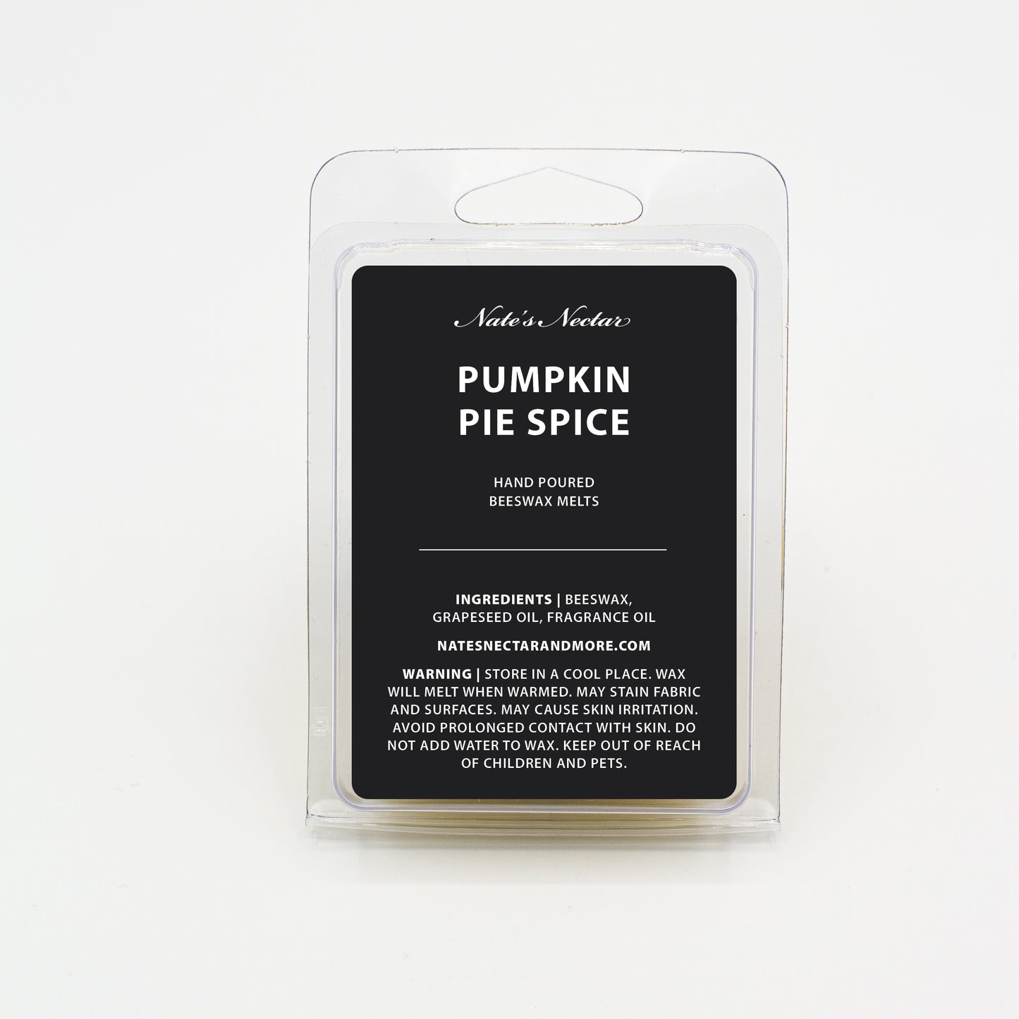 Pumpkin Pie Spice Beeswax Candle, Nate's Nectar Fall Beeswax Candle Collection, hand poured beeswax candles, 4 oz tin and melts