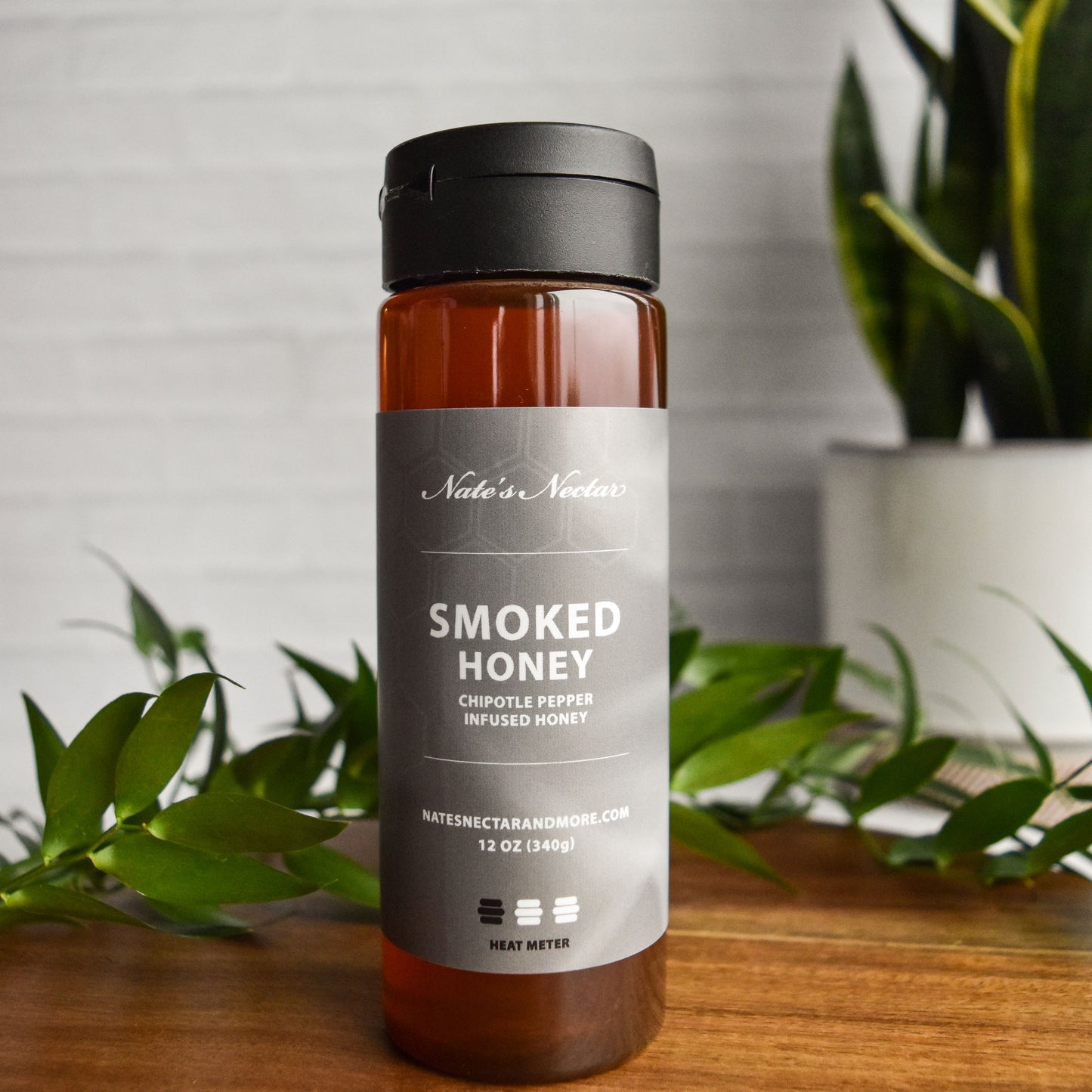 Nate's Nectar Smoked Honey, Hot Honey, Chipotle pepper infused natural honey