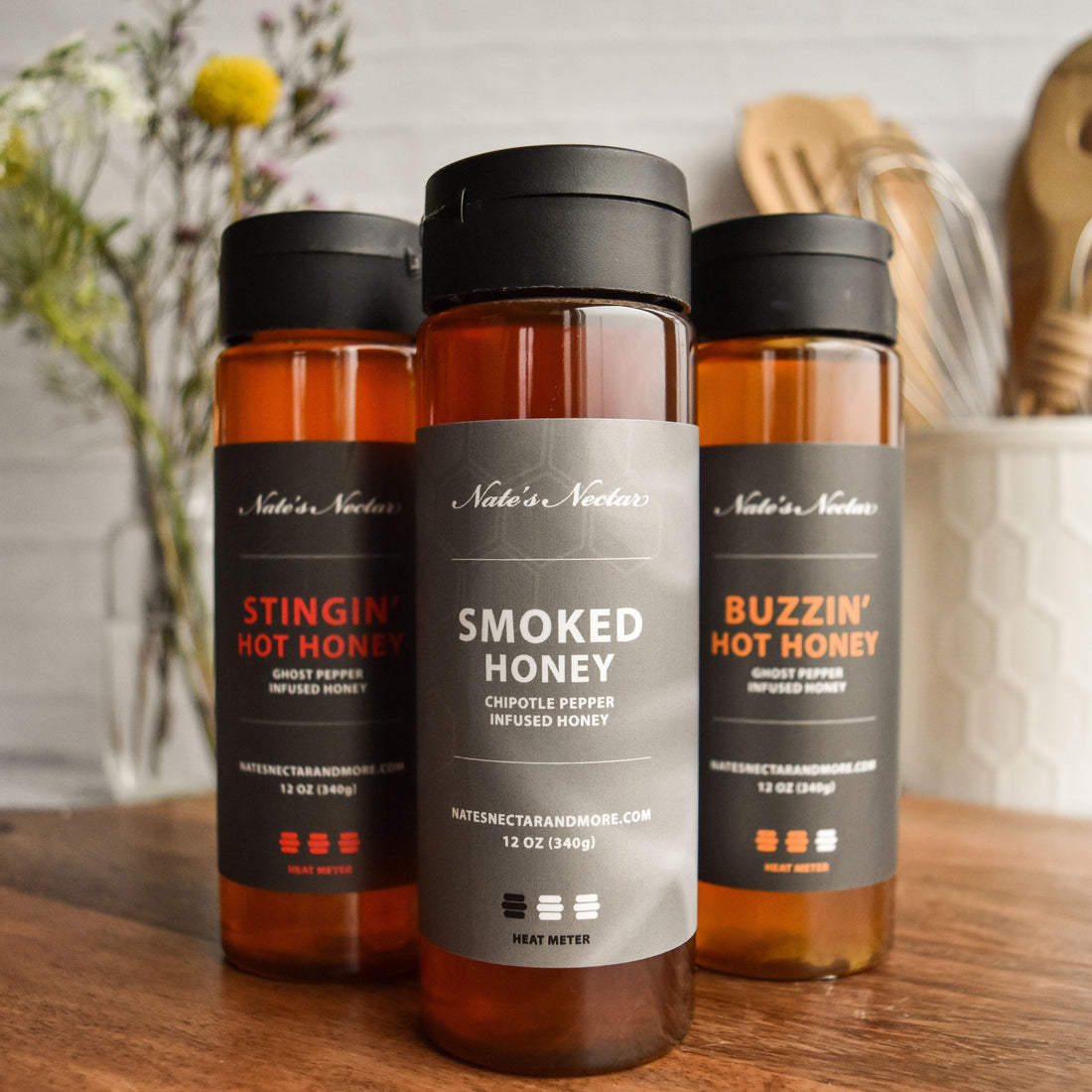 Nate's Nectar Hot Honey lineup