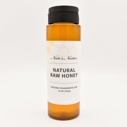 Nate's Nectar Natural Raw Honey, 1 lb squeeze bottle