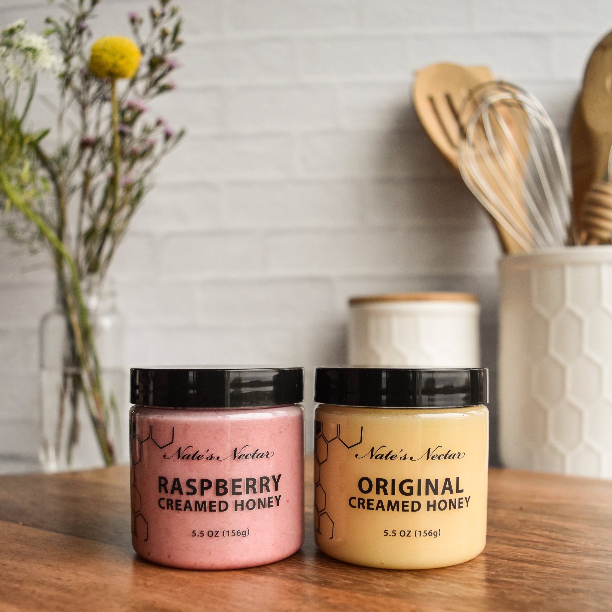 Nate's Nectar Creamed Honey 2 Pack, natural ingredient spread, 5.5 oz jar, 2 pack