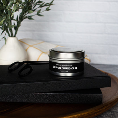 Lemon Pound Cake Beeswax Candle, Nate's Nectar Signature Beeswax Candle Collection, Hand Poured, 4 oz tin and melt