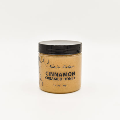 Cinnamon Creamed Honey, 5.5 oz jar, Nate's Nectar Creamed Honey Collection, natural ingredient spread