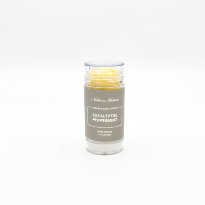 Eucalyptus peppermint body butter stick for easy, mess-free moisturizing
