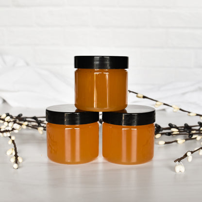 Natural Raw Honey Party Favors, 25 pack and 100 pack, 3 oz plastic jars, ideal for wedding, bridal showers, baby shower favors