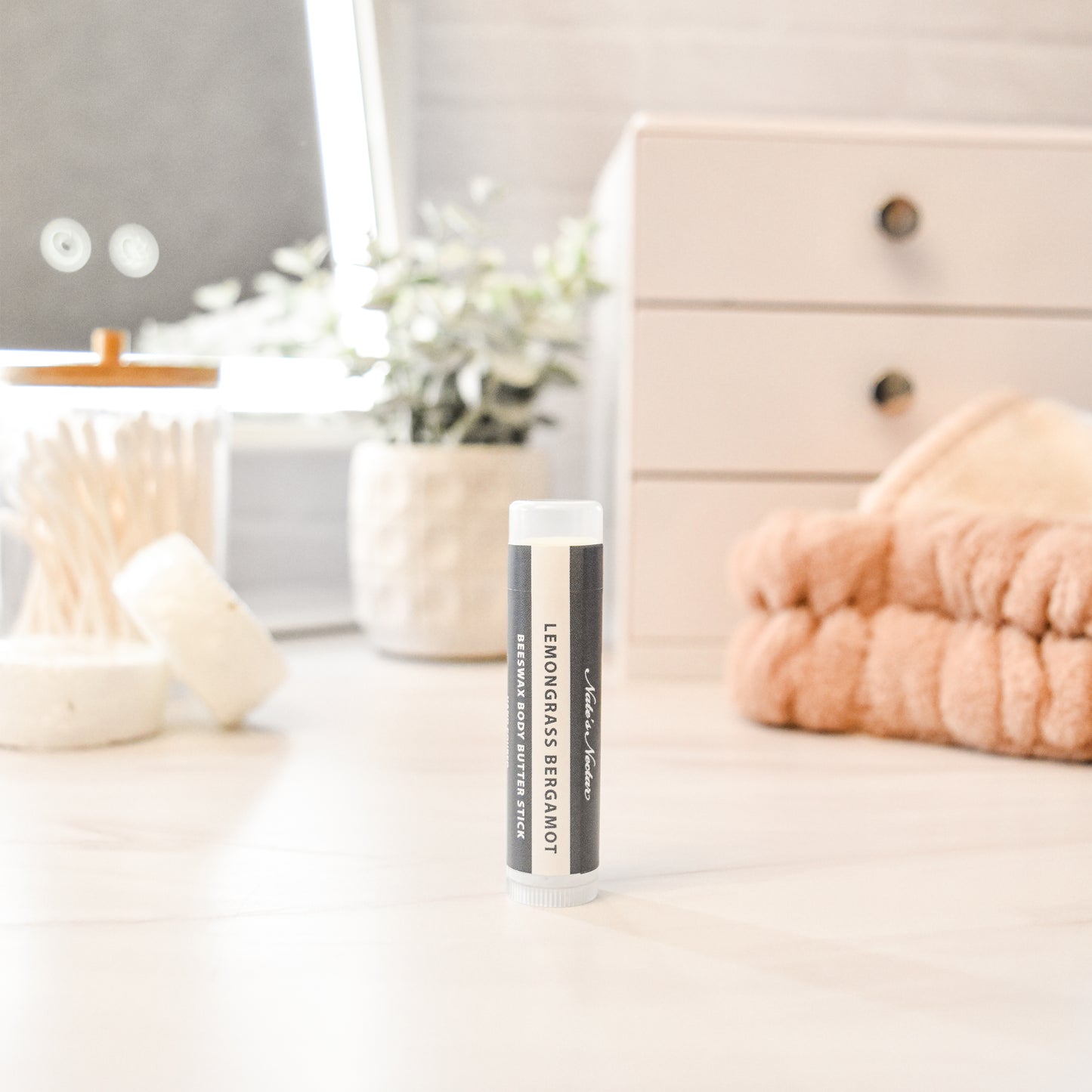 Lemongrass Bergamot Beeswax Body Butter, Nate's Nectar Beeswax Skin Care, Hand Poured, 1 oz and Body Butter