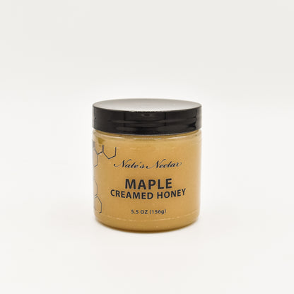 Nate's Nectar Maple Creamed Honey, 5.5 oz jar, spread on pastries and snacks