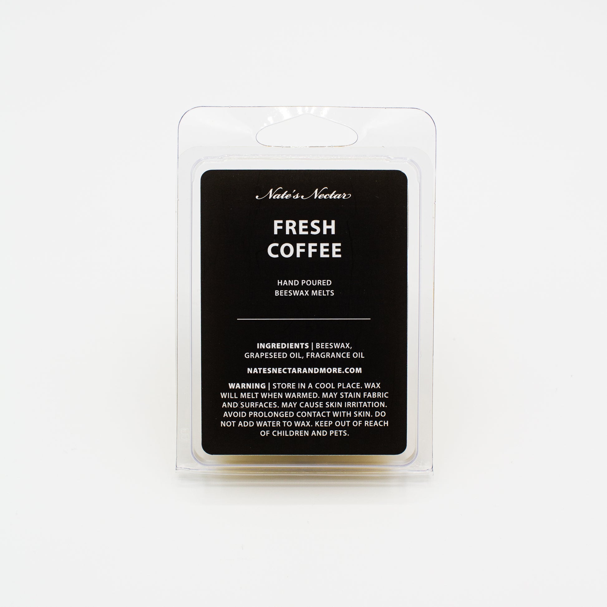 Fresh Coffee Beeswax Candle, Nates Nectar Signature Beeswax Candle Collection, 4 oz tin and melts