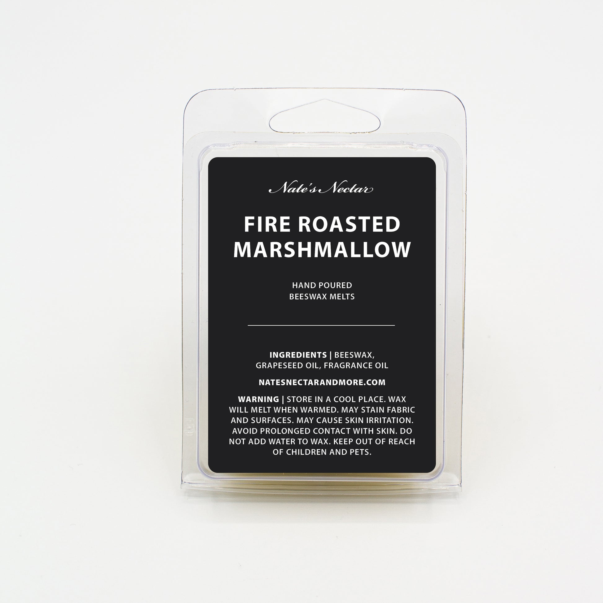 Fire Roasted Marshmallow Beeswax Candle, Nates Nectar Fall Beeswax Candle Collection, 4 oz tin and melts
