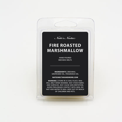 Fire Roasted Marshmallow Beeswax Candle, Nates Nectar Fall Beeswax Candle Collection, 4 oz tin and melts