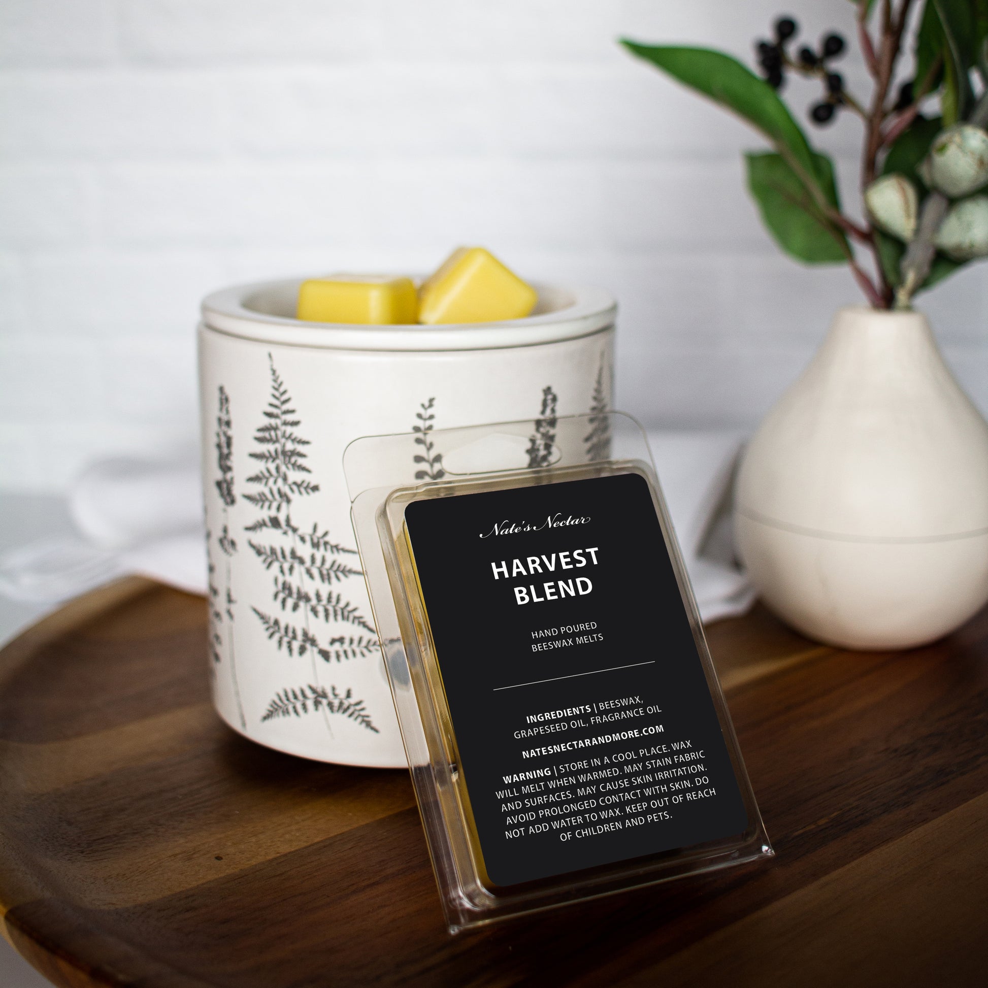 Harvest Blend Beeswax Candle, Nate's Nectar Fall Beeswax Candle Collection, 4 oz tin and candle melt